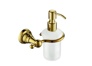 Altın Banyo Aksesuarı Duvar Montajlı Sabun dağıtıcısı Bakır Pompa PP Şişe ile