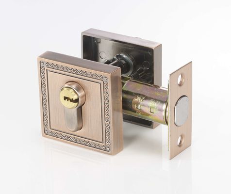 Yumuşatılmış Brass Square Deadbolt Kilit Antik Bakır