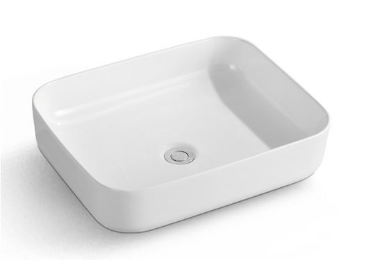 Modern Banyo Dörtgen Konteyronun Üstünde Beyaz Seramik Kap Vanity Lavabo