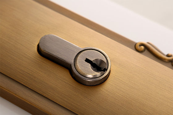 Oda Kapısı Mortise Kilit Set With 130×68 mm Lever Handle Antik Sarı Bronz