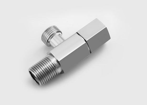 Plaka Chrome / Çinko Alaşımı Lavabo Muslukları Altgen Şekilli Çift Başlıklı Köşeli Valf