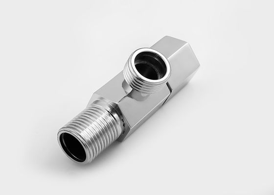 Plaka Chrome / Çinko Alaşımı Lavabo Muslukları Altgen Şekilli Çift Başlıklı Köşeli Valf