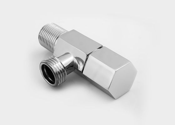 Plaka Chrome / Çinko Alaşımı Lavabo Muslukları Altgen Şekilli Çift Başlıklı Köşeli Valf