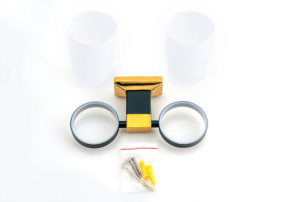 Dekoratif Banyo Aksesuarları Çift Tumbler Sahibi Altın Plak ve Boya