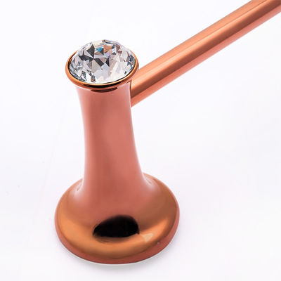Çinko Alaşımı ve Kristal Banyo Aksesuarları Tek Havlu Çubuğu Tabak Gül Altın