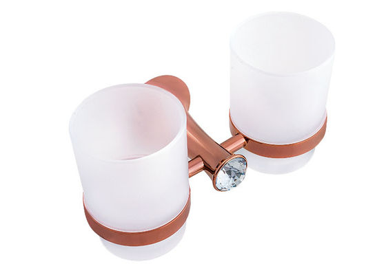 Çinko Alaşımı ve Kristal Banyo Aksesuarları Çift Diş fırçası Tumbler Sahibi Klasik Tasarım