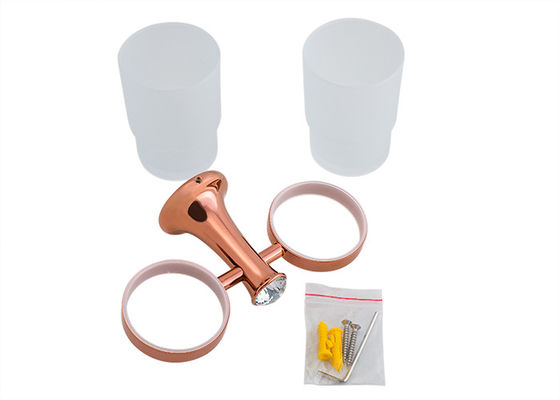 Çinko Alaşımı ve Kristal Banyo Aksesuarları Çift Diş fırçası Tumbler Sahibi Klasik Tasarım