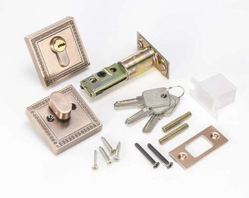 Yumuşatılmış Brass Square Deadbolt Kilit Antik Bakır