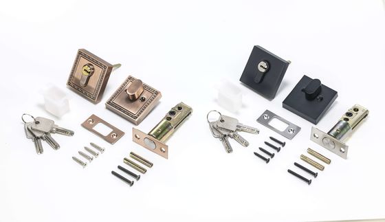 Yumuşatılmış Brass Square Deadbolt Kilit Antik Bakır
