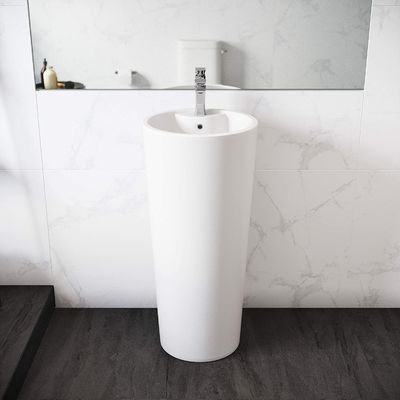 Parlak Beyaz Seramik Basamaklı Banyo Lavaboları