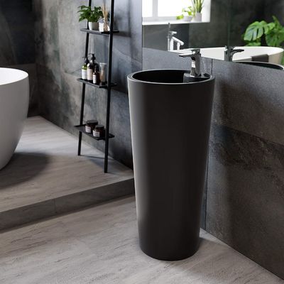 Parlak Beyaz Seramik Basamaklı Banyo Lavaboları