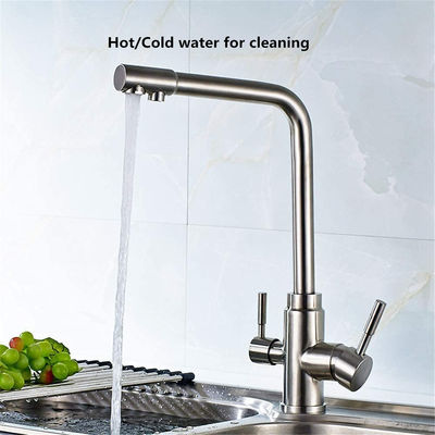 3 In 1 Su Temizleyici Musluk Bakır Paslanmaz Çelik H330 XW200mm Güverte Montajlı