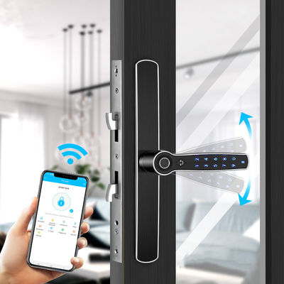 FPC parmak izi kilitli kaydırıcı kapı kilitli Bluetooth çinko alaşımlı kolu